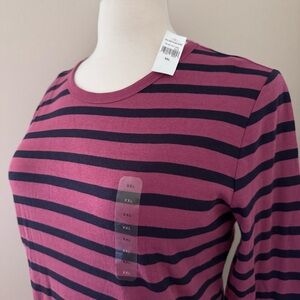 GAP Striped Favorite Crew Neck Long Sleeved Tee